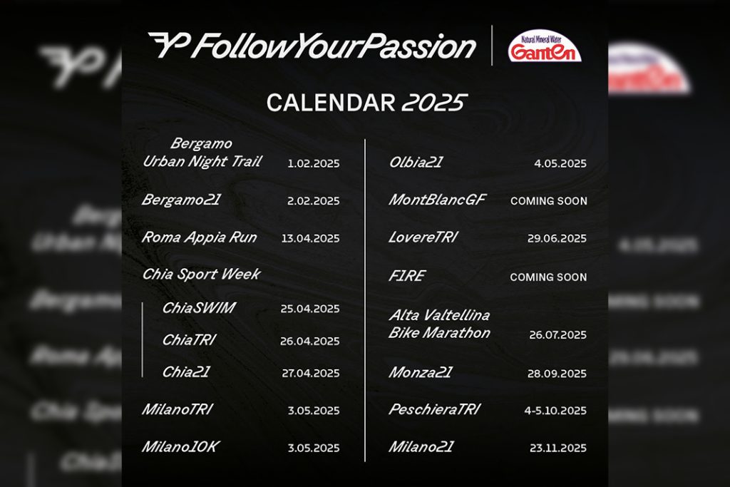 Follow Your Passion E On Insieme Nel 2025 8 | Calendario Gare